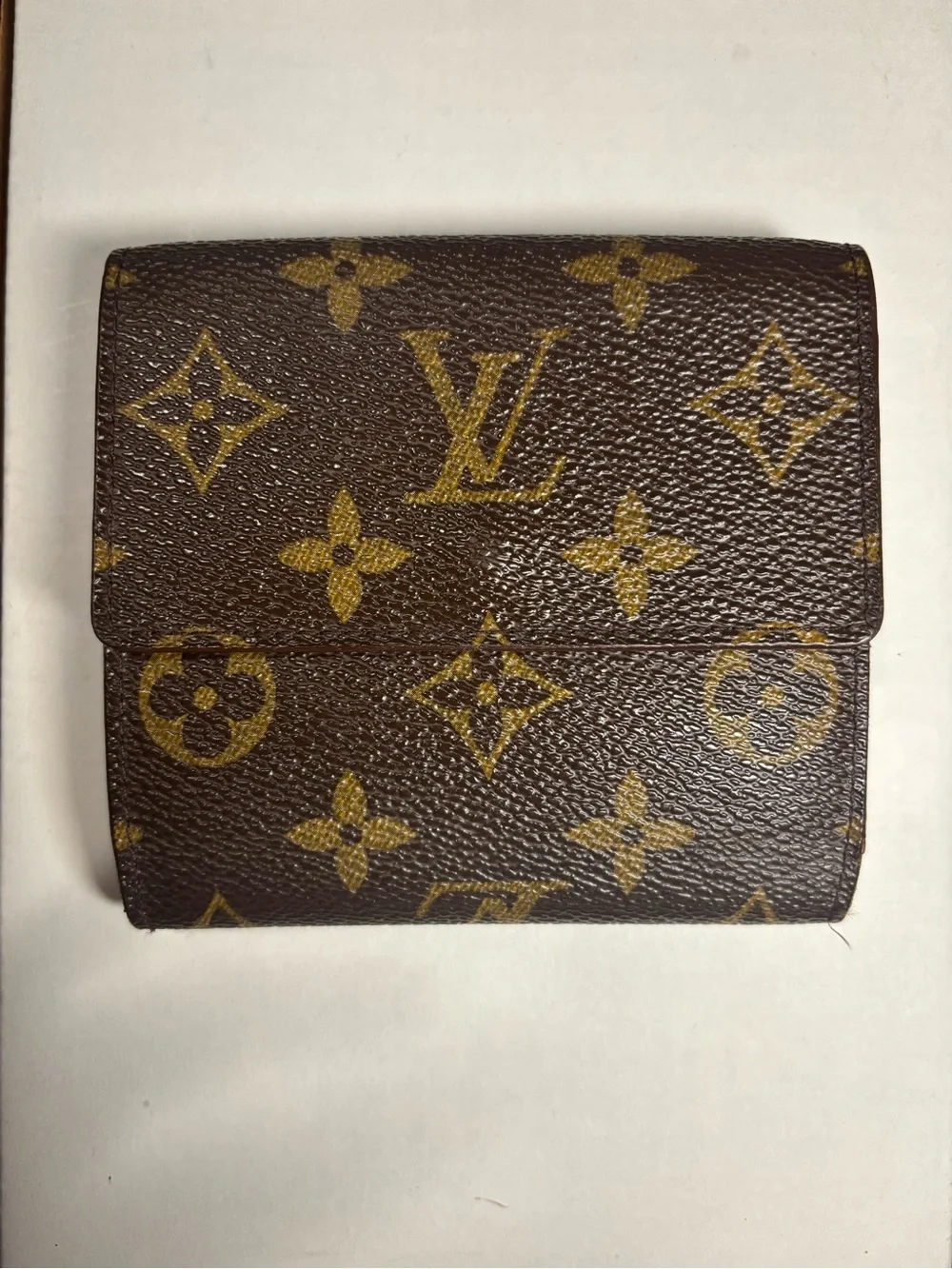 Louis Vuitton Monogram Canvas Elise Compact Wallet Portefeuille France Brown